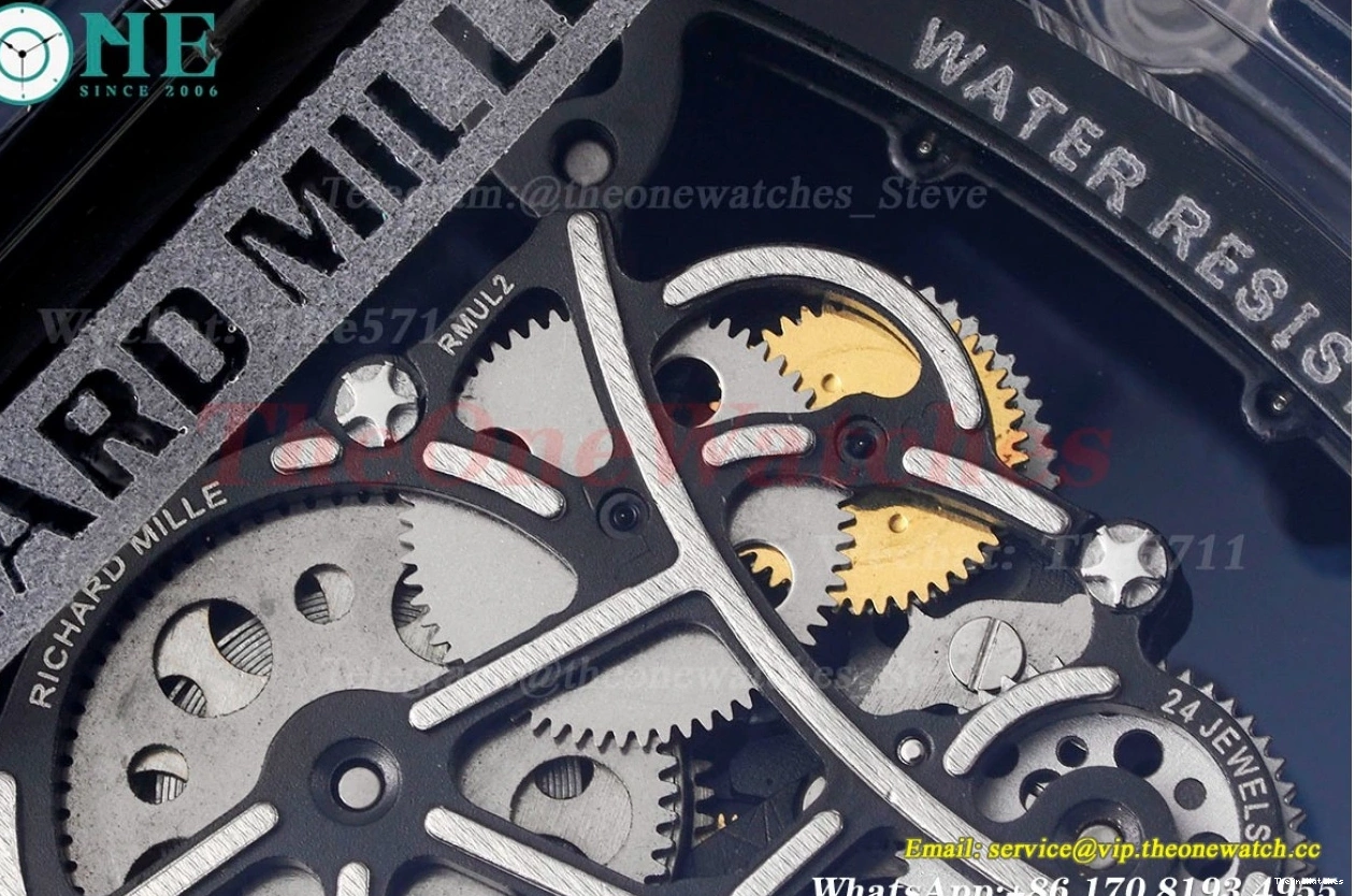 on strap  Dial RM055 Skeleton Transparent Transparent Rubber Sonic Clone  RMUL2 0208